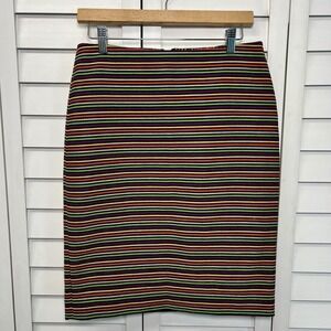 Talbots Striped Textured Multicolor Lined Pencil Skirt Women's Size 4